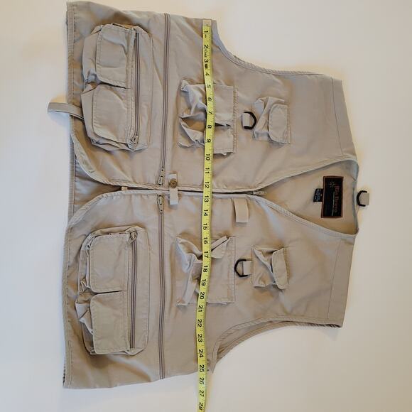 Rio Bravo by Prestige Utility Fly Fishing Vest Mens XL Khaki Many Pockets - Picture 4 of 5